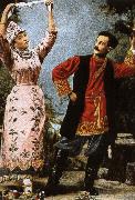 nikolay gogol russian folk dancers oil on canvas